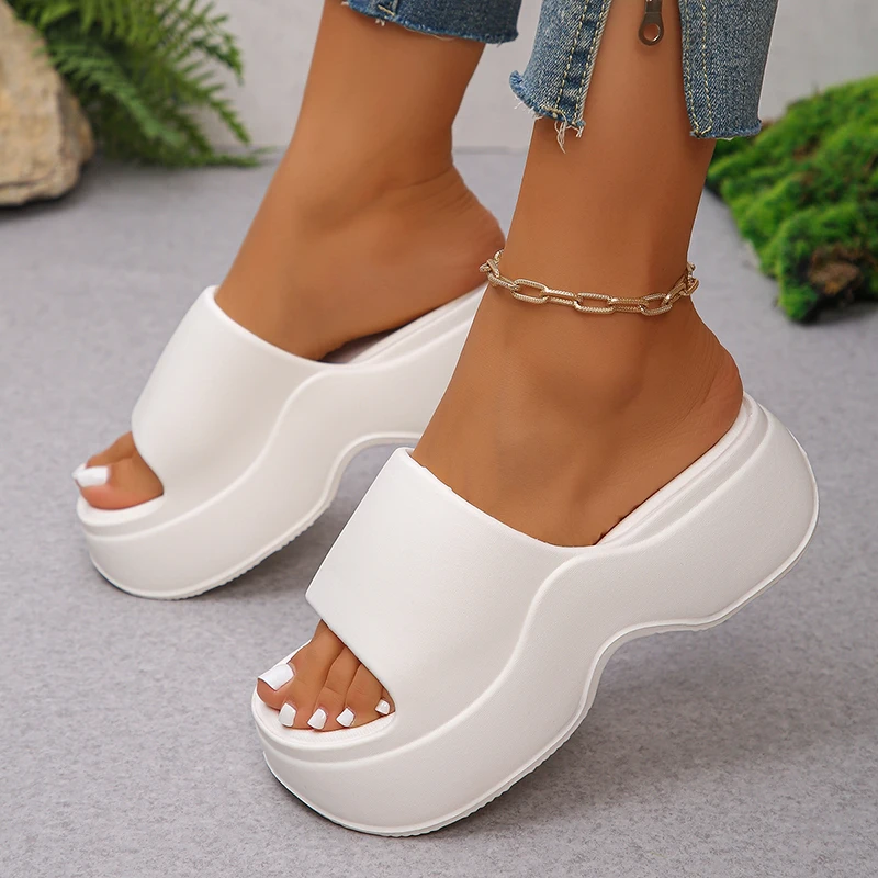 Women Shoes Wedges - 2025년 여름 여성용 청키 플랫폼 슬리퍼,