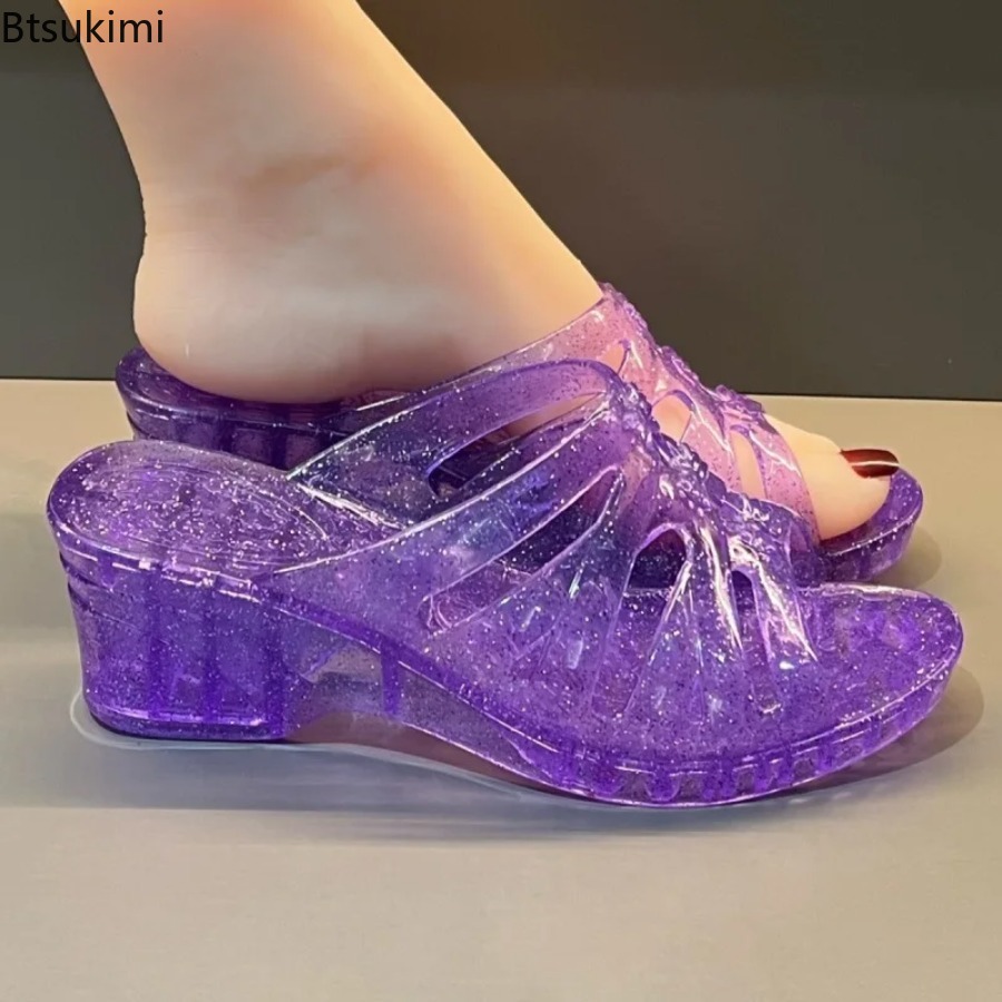 Jelly Sandal Women - 새로운 여름 여성 슬리퍼 웨지 샌들