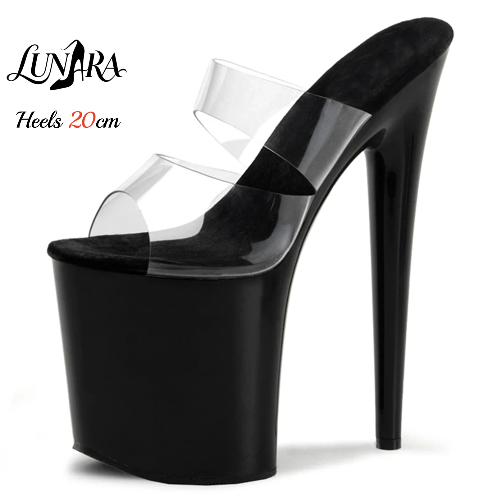 Jelly Sandal Women - 20cm 투명 PVC 스트랩 울트라 하이