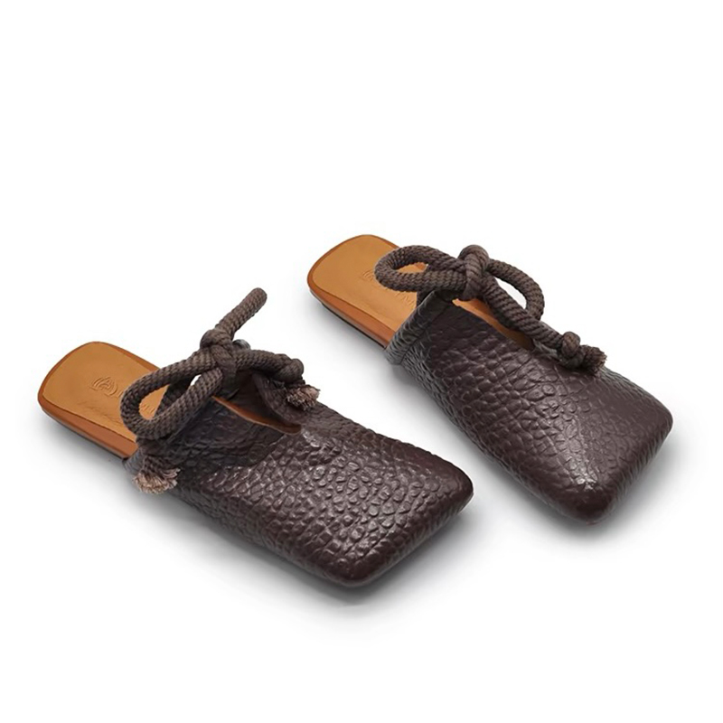 Women Shoes Size 7 - 스퀘어 토 슬리퍼 여성 플랫 뮬
