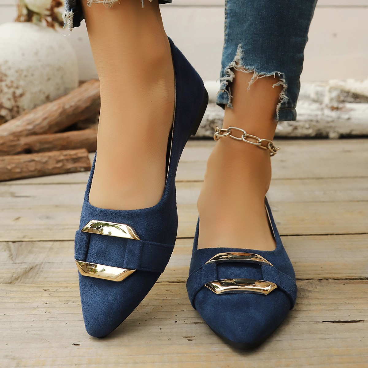 Women Shoes With Heels - 봄과 가을 우아한 뾰족한 섹시한 낮은