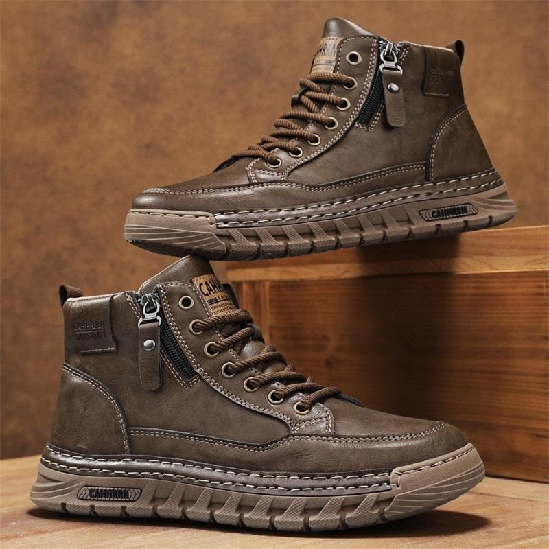 Suede Ankle Boot - 남성 가죽 하이탑 앵클 부츠 봄