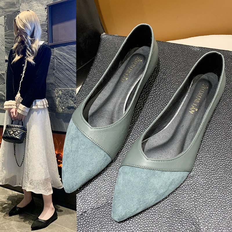 Women Shoes Wedges - 여성용 플랫 블랙 가죽 신발, 가을용