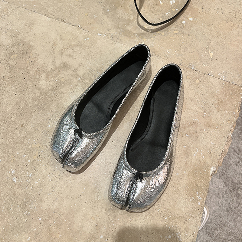 Women Shoes Wedges - 여성용 빈티지 스플릿 토 메리 제인