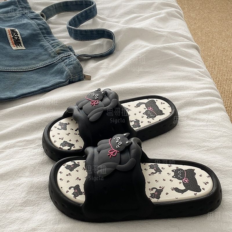 Women'S Shoes To Men'S - Printting 귀여운 곰 여성 슬리퍼 여름