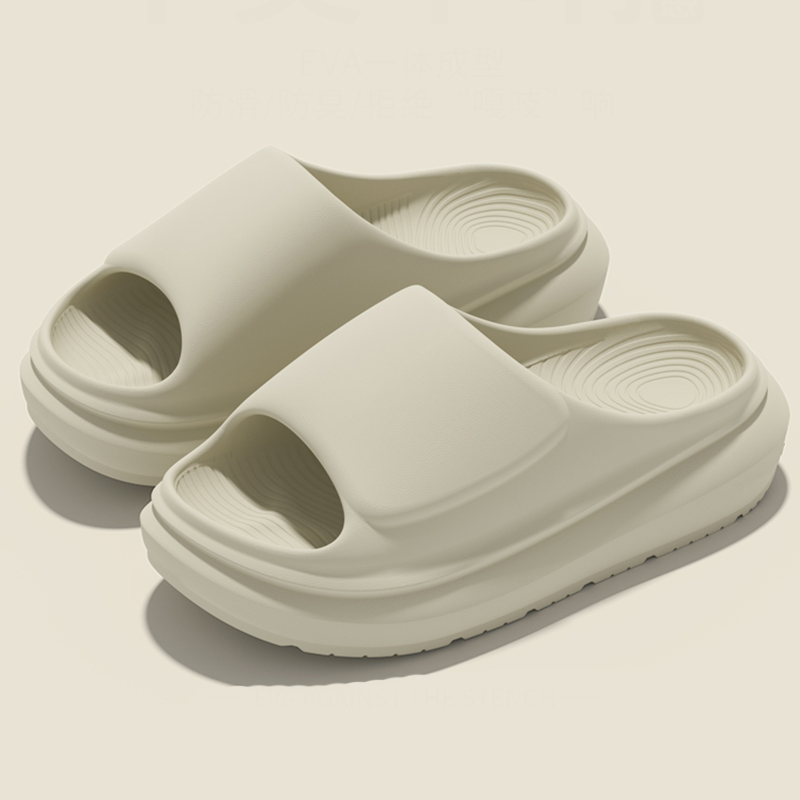 Women Shoes Wedges - 솔리드 컬러 두꺼운 바닥 슬리퍼 여성