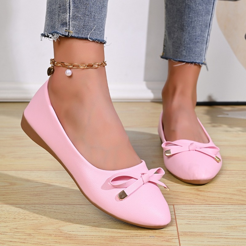 Women Shoes Wedges - 보우 샤로우 마우스 소프트 솔 편안한