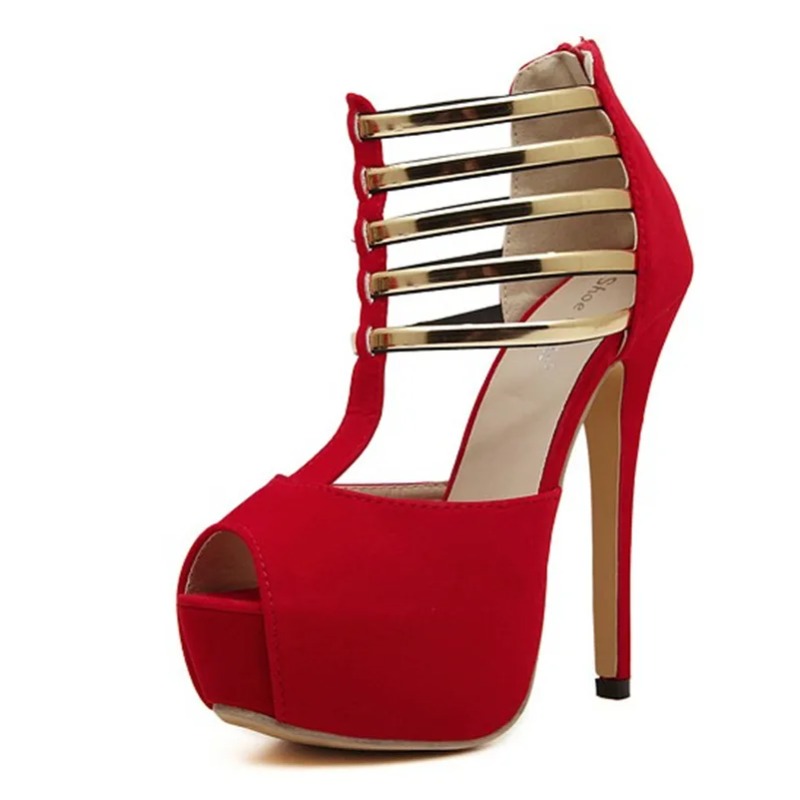 Metallic Heel Sandal - 13CM 여성 신발 여성용 섹시 모델