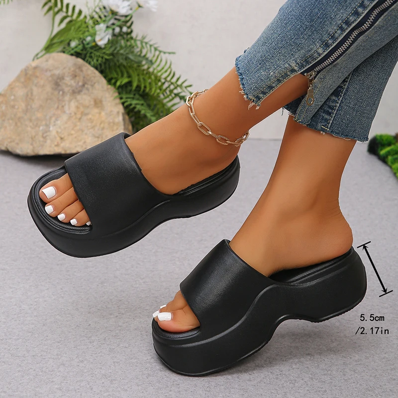 2025년 여름 여성용 청키 플랫폼 슬리퍼, 편안한 웨 - Women Shoes Wedges 리뷰 및 가격