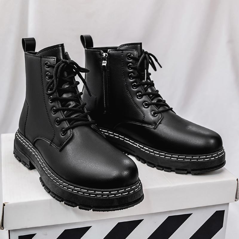 남성용 4계절 블랙 에나멜 가죽 오토바이 부츠 - 클래 - Suede Ankle Boot 리뷰 및 가격