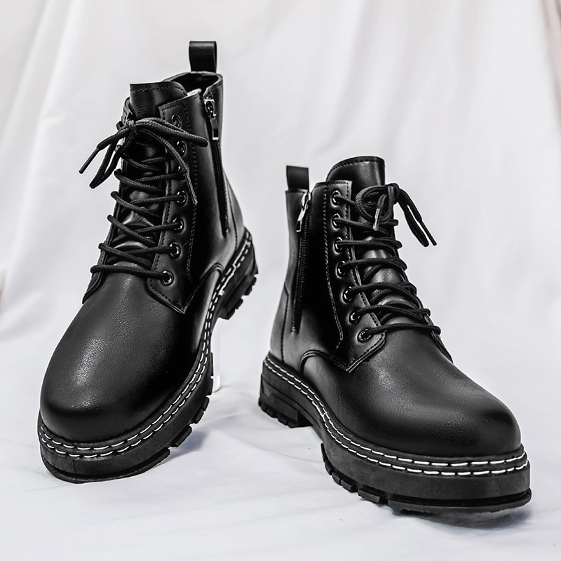 남성용 4계절 블랙 에나멜 가죽 오토바이 부츠 - 클래 - Suede Ankle Boot 리뷰 및 가격