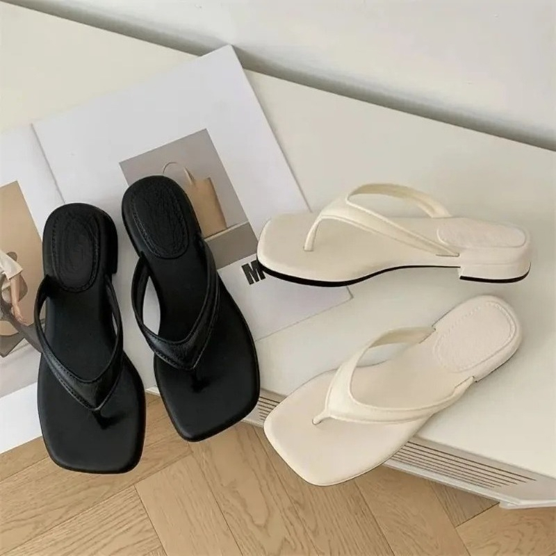 여성용 솔리드 스퀘어 토 플립플랍, 부드럽고 미끄럼 방 - Jelly Sandal Women 리뷰 및 가격
