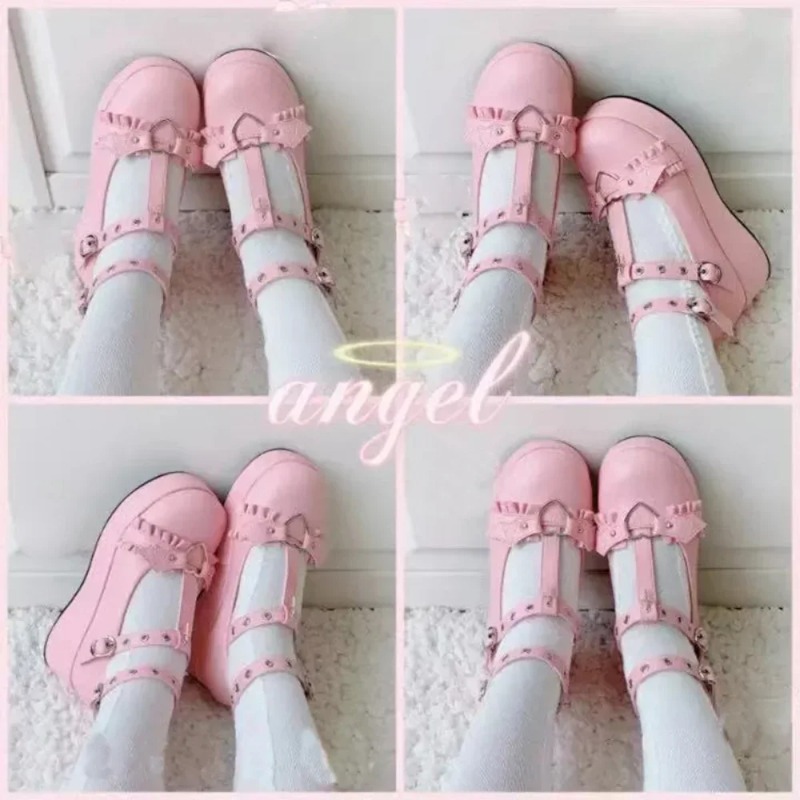 새로운 스위트 하트 버클 웨지 메리 제인 여성 핑크 티 - Women Shoes Wedges 리뷰 및 가격