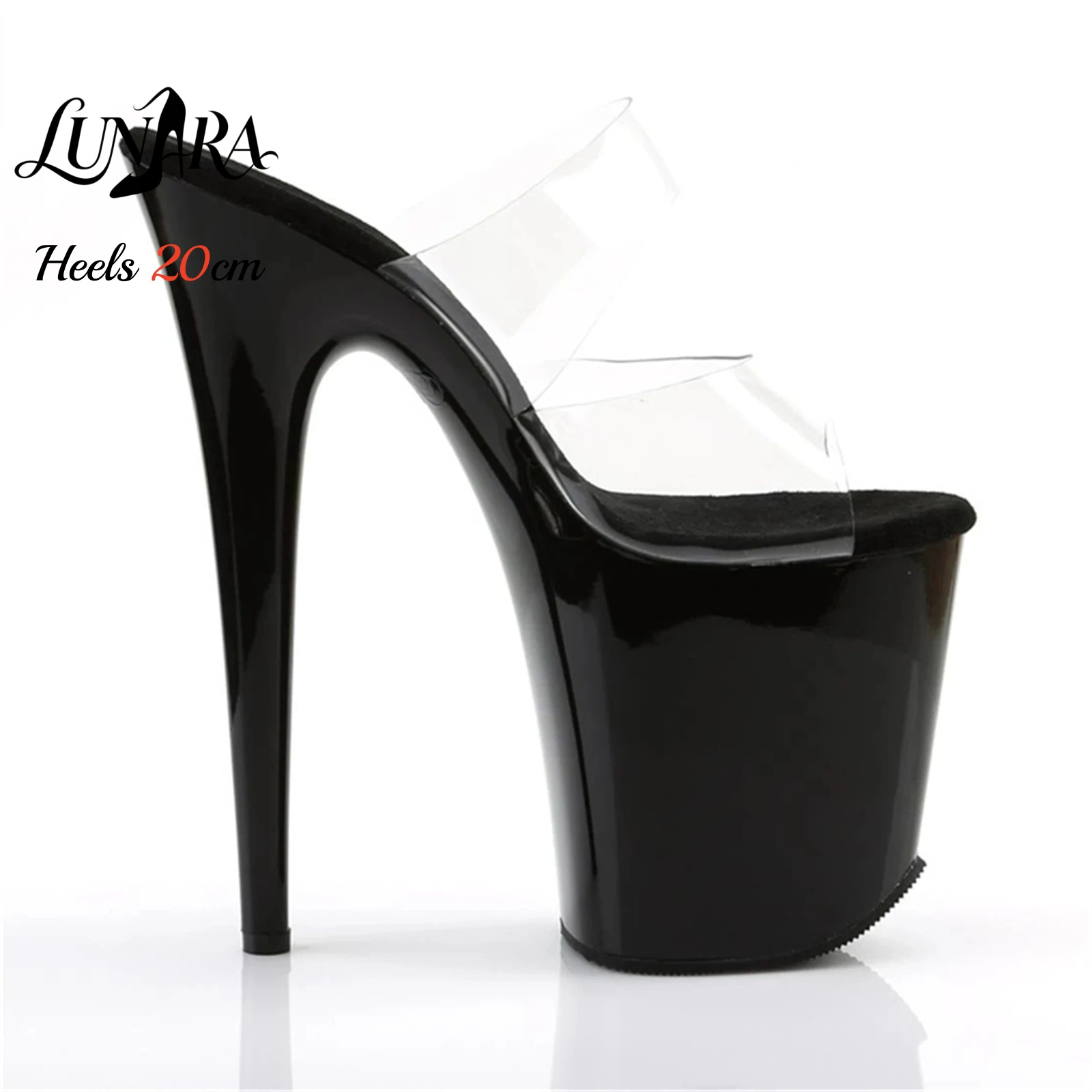20cm 투명 PVC 스트랩 울트라 하이 플랫폼 하이힐 - Jelly Sandal Women 리뷰 및 가격