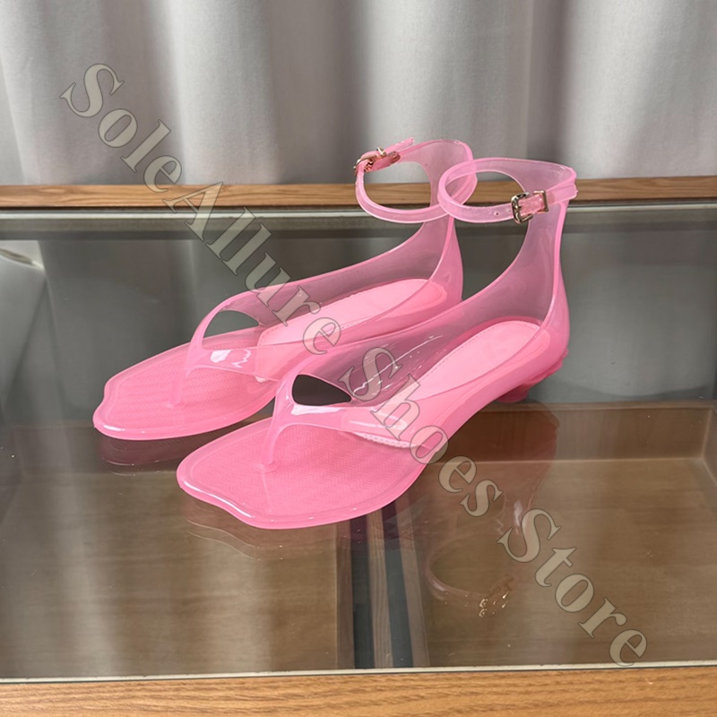 반짝이 젤리 샌들, 발목 버클, 낮은 블록 힐, 썸머  - Jelly Sandal Women 리뷰 및 가격