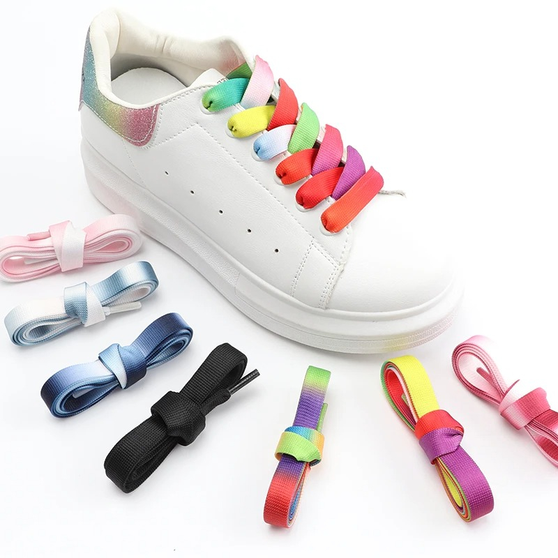 레인보우 그라데이션 플랫 신발끈 1.2CM 폭 운동화용 - Women Shoes Mk 리뷰 및 가격