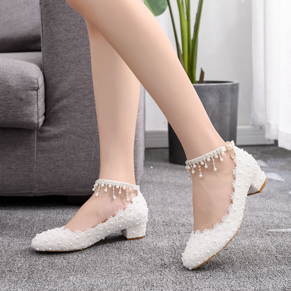 여성용 클로즈드 토 로우 청키 힐 펌프스 앵클 스트랩  - Women Shoes With Heels 리뷰 및 가격