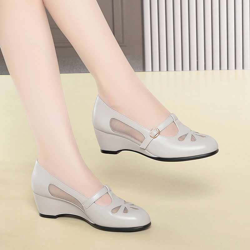 중년 여성 여름 메쉬 컷아웃 웨지힐 슈즈 가볍고 부드러 - Women Shoes Wedges 리뷰 및 가격