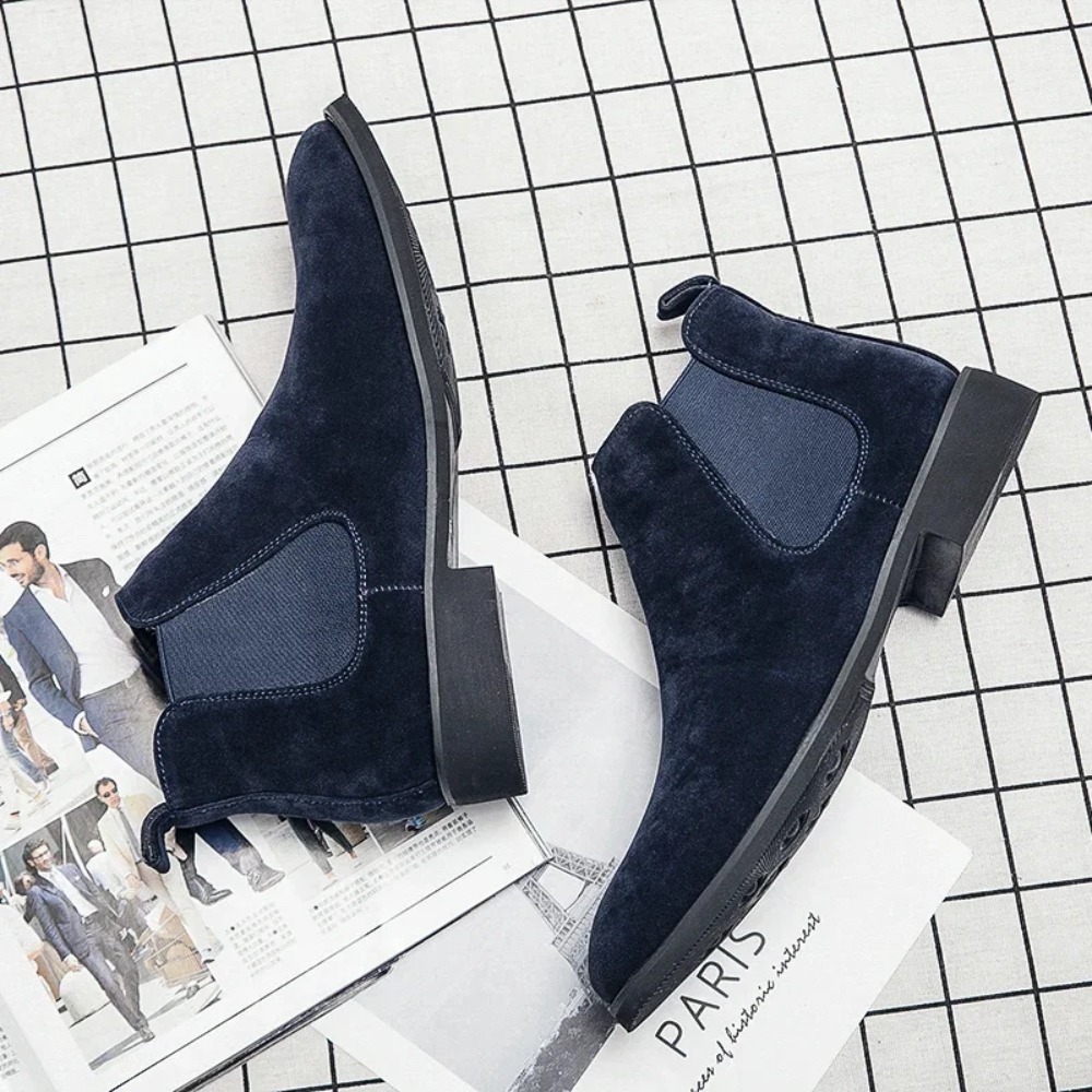 첼시 부츠 남성용 블루 인조 스웨이드 클래식 패션 비즈 - Suede Ankle Boot 리뷰 및 가격