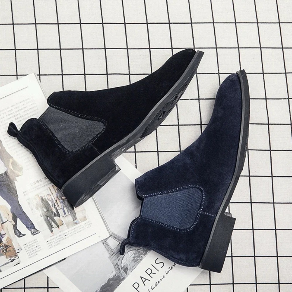 첼시 부츠 남성용 블루 인조 스웨이드 클래식 패션 비즈 - Suede Ankle Boot 리뷰 및 가격