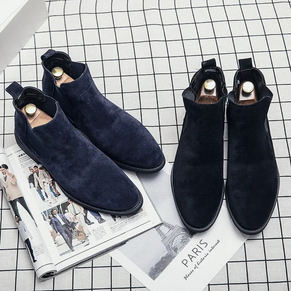 첼시 부츠 남성용 블루 인조 스웨이드 클래식 패션 비즈 - Suede Ankle Boot 리뷰 및 가격