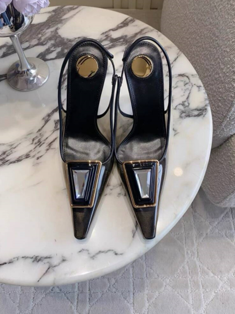 여성용 투명 PVC 사각 골드 버클 슬링백 펌프스 컷아 - Metallic Heel Sandal 리뷰 및 가격