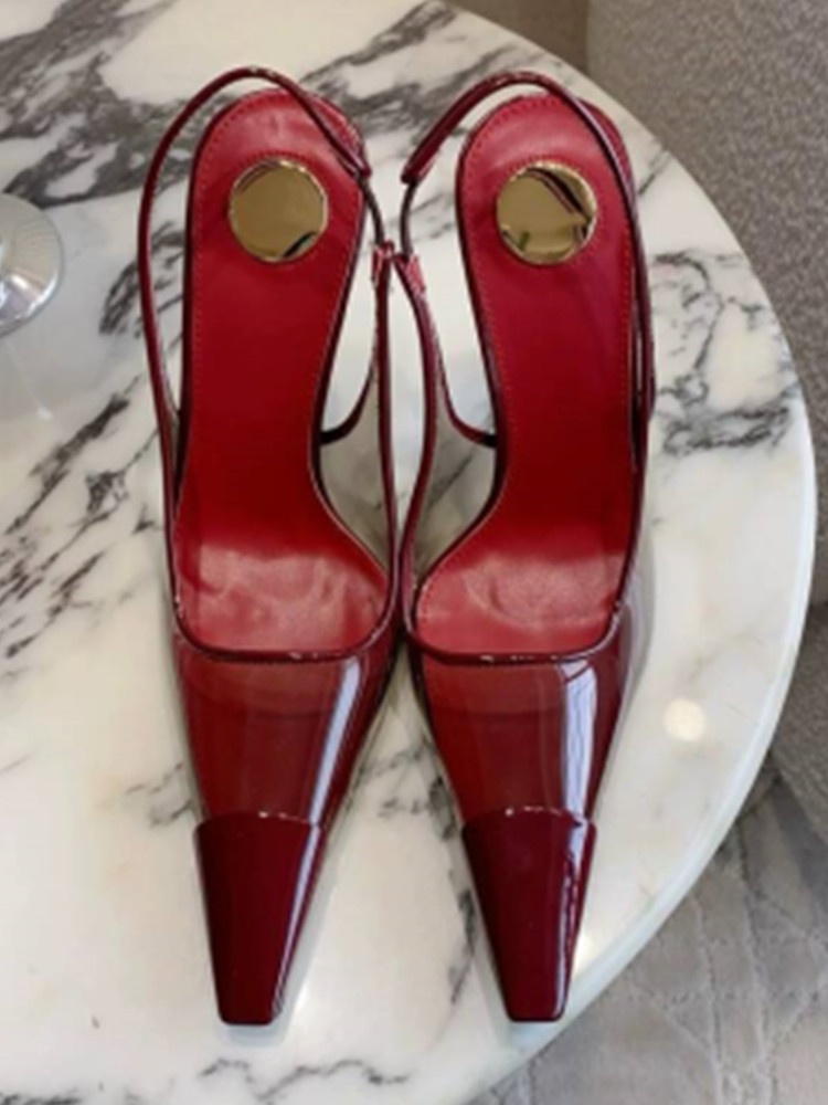 여성용 투명 PVC 사각 골드 버클 슬링백 펌프스 컷아 - Metallic Heel Sandal 리뷰 및 가격