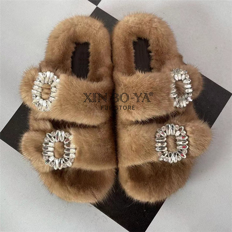 밍크 슬리퍼 겨울 여성 신발 리얼 밍크 퍼 슬리퍼 럭셔 - Women Shoes Mk 리뷰 및 가격