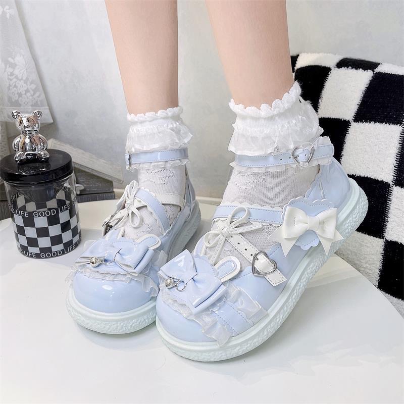 달콤한 둥근 머리 모양의 귀여운 소녀 로리타 신발 JK - Women Shoes Wedges 리뷰 및 가격