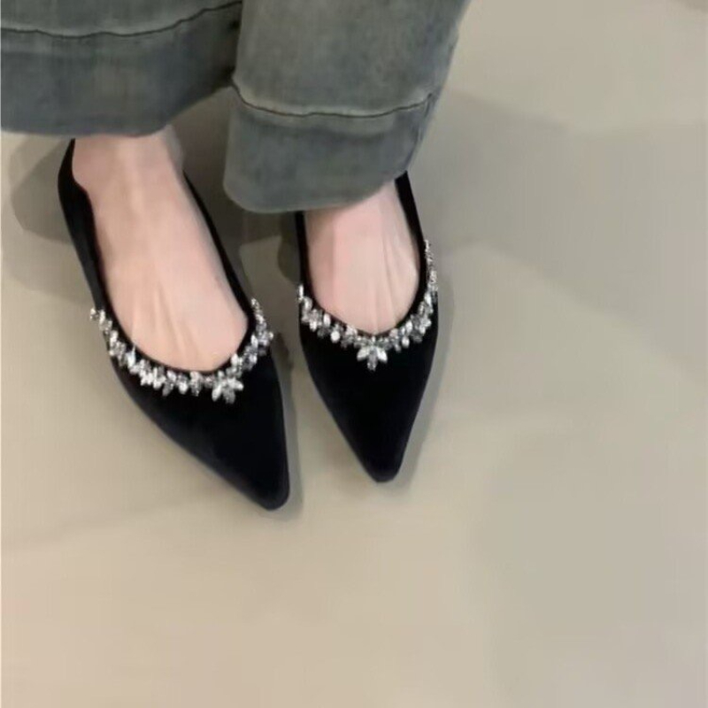 2025 새로운 여성 플랫 신발 패션 크리스탈 지적 발 - Women Shoes Mk 리뷰 및 가격