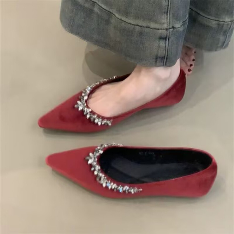 2025 새로운 여성 플랫 신발 패션 크리스탈 지적 발 - Women Shoes Mk 리뷰 및 가격