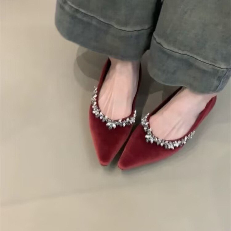 2025 새로운 여성 플랫 신발 패션 크리스탈 지적 발 - Women Shoes Mk 리뷰 및 가격