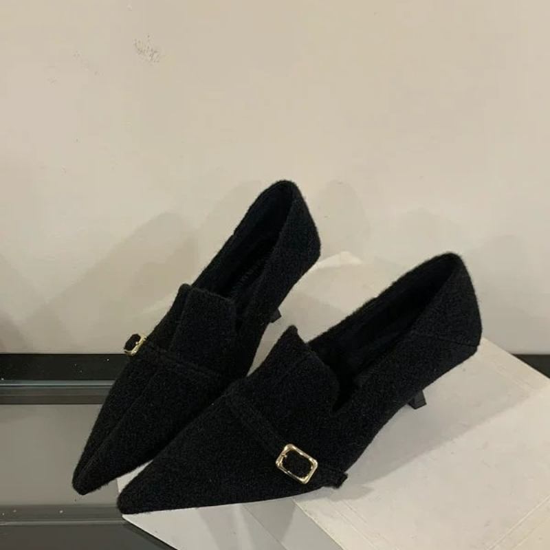 2025 신상 싱글 슈즈 빈티지 메탈 버클 스틸레토 스 - Women Shoes Nb 리뷰 및 가격
