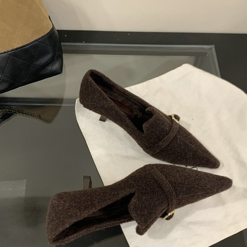 2025 신상 싱글 슈즈 빈티지 메탈 버클 스틸레토 스 - Women Shoes Nb 리뷰 및 가격