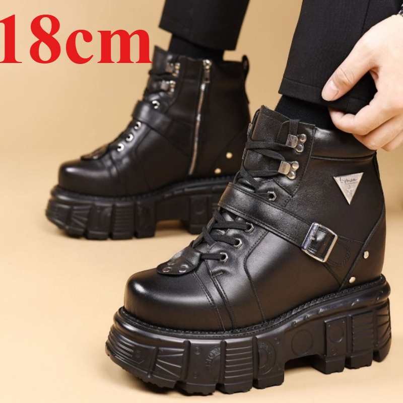 남성용 18cm 키높이 부츠, 정품 가죽 오토바이 부츠 - Suede Ankle Boot 리뷰 및 가격