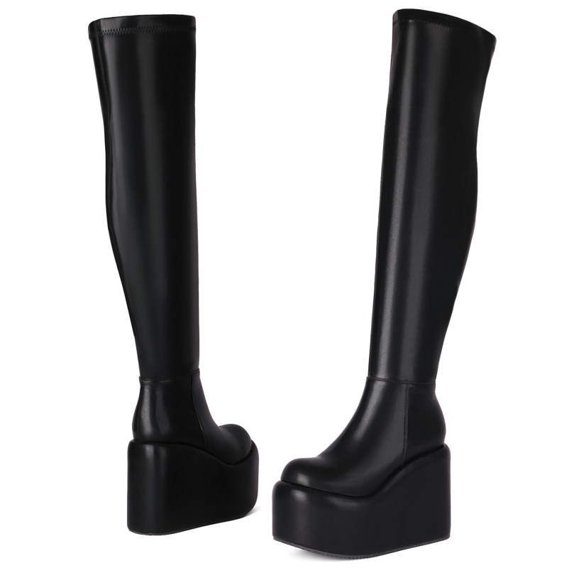 여성용 플랫폼 무릎 위 하이 부츠, 2024 블랙 화이 - Women Shoes Size 7 리뷰 및 가격