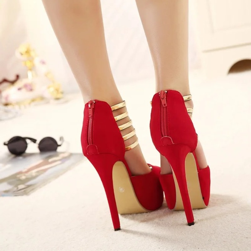13CM 여성 신발 여성용 섹시 모델 퍼포먼스 신발 패 - Metallic Heel Sandal 리뷰 및 가격