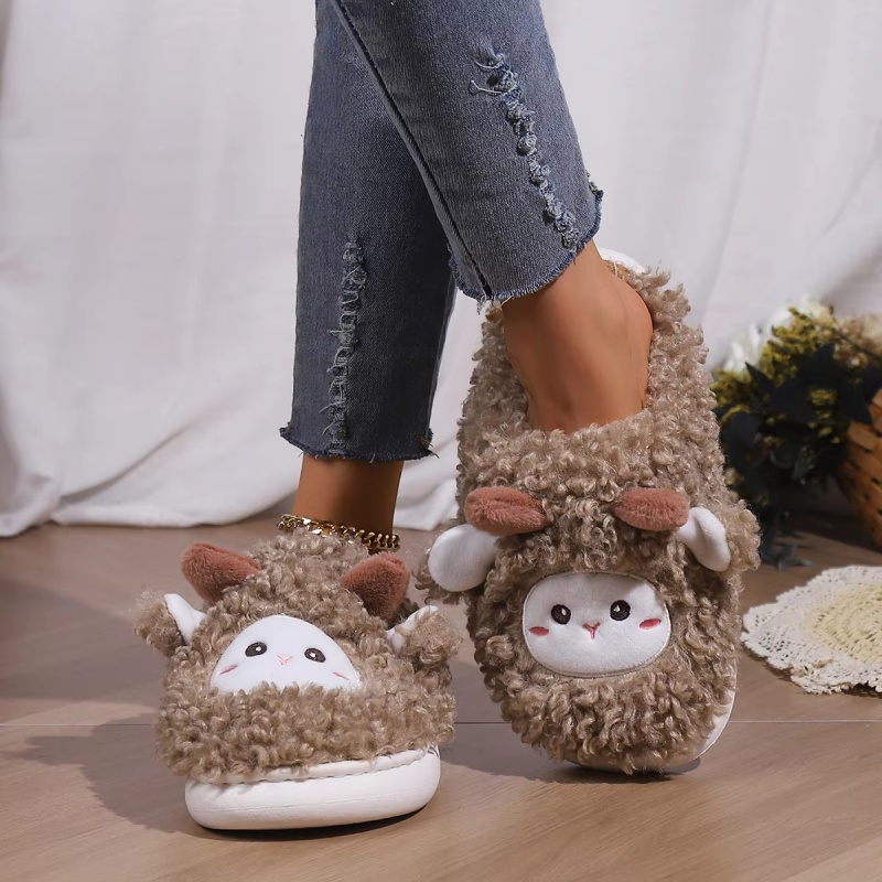 겨울 사랑스러운 작은 양 슬리퍼 여성 남성용 귀여운 양 - Women'S Shoes To Men'S 리뷰 및 가격