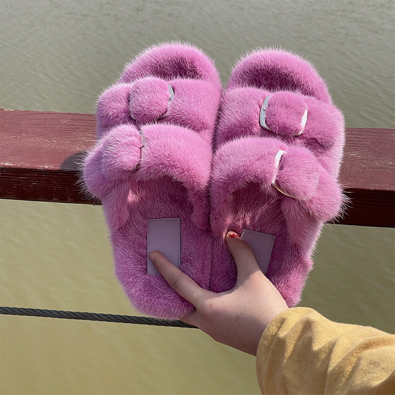 여성 샌들 슬리퍼 오픈토 럭셔리 밍크 퍼 슬리퍼 여름  - Women Shoes Mk 리뷰 및 가격