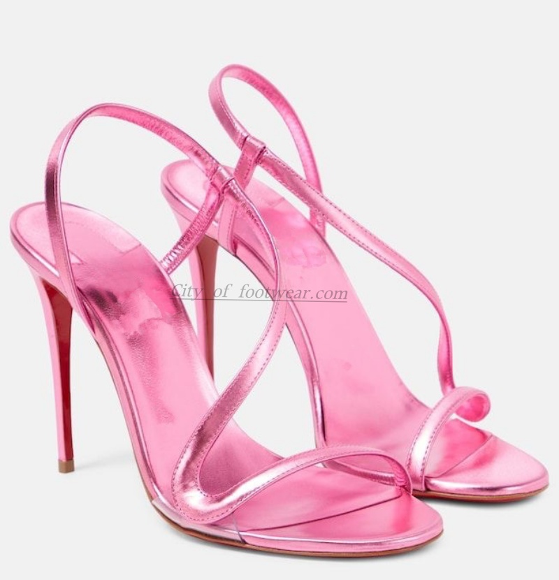 여성용 메탈릭 가죽 골드 섹시 샌들 스틸레토 핑크/블랙 - Metallic Heel Sandal 리뷰 및 가격