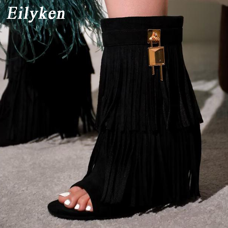 Eilyken 디자이너 프린지 웨지 부츠 샌들 여성 하 - Women Shoes Boots 리뷰 및 가격